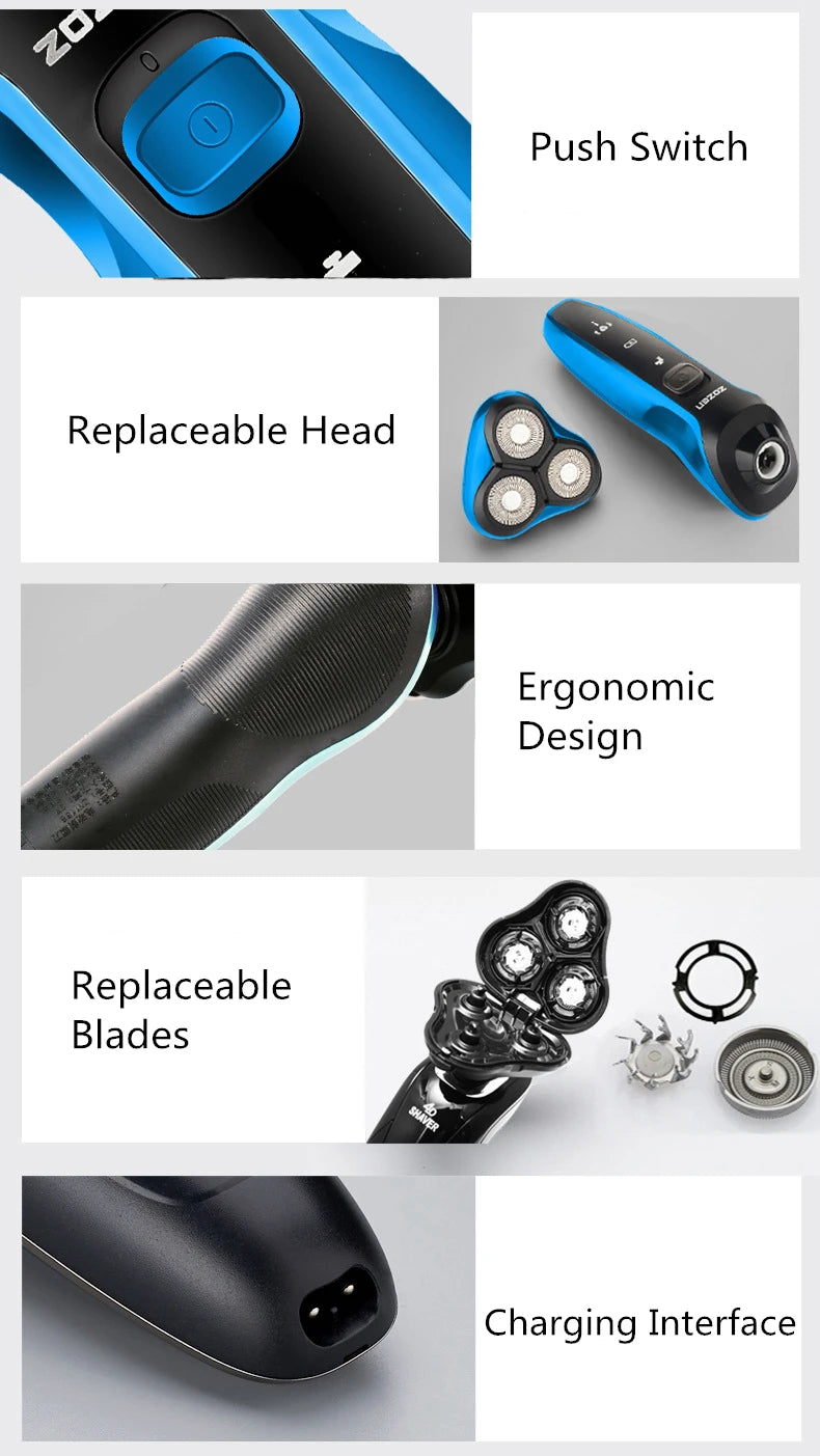 ZOZEN New Electric Razor Electric Shaver Body Hair Clipper Shaving Machine for Men Women Cutting Hair Beard Trimmer Waterproof